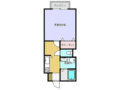 ボナール大澤II(1K/1階)の間取り写真