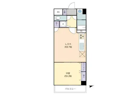 ランデージ津田沼(1LDK/3階)の間取り写真