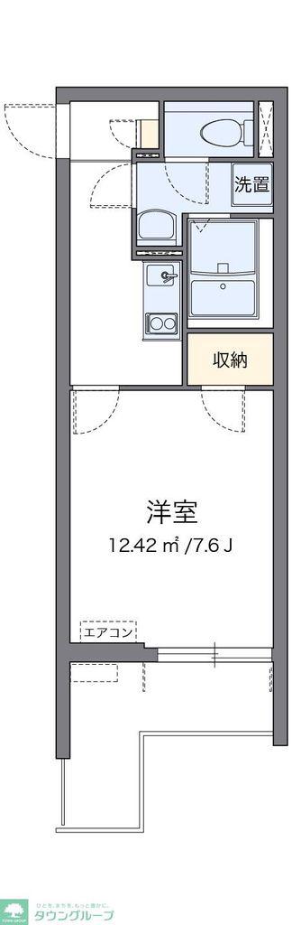 クレイノリブール横浜(1K/3階)の間取り写真