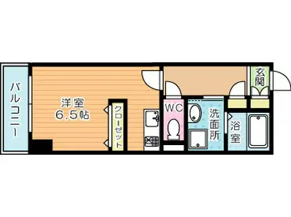 クルーズ・グラン・セレスト(ワンルーム/6階)の間取り写真