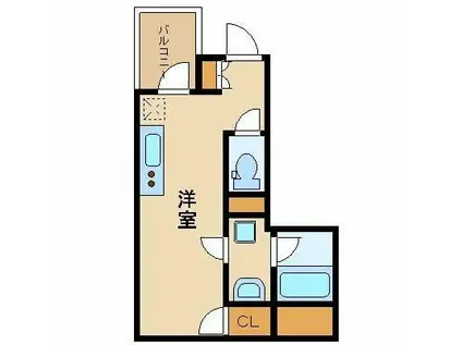 エスコートノヴェル白金高輪(ワンルーム/7階)の間取り写真