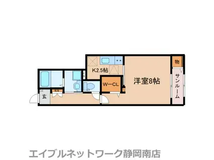 DENBE塩津I(1K/1階)の間取り写真