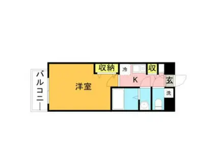 スプール浄水通(1K/3階)の間取り写真