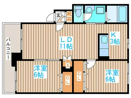 PALAZZO COCCOLO(2LDK/1階)の間取り写真