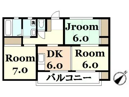 コーポ為広(3DK/2階)の間取り写真