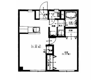 パシフィック湘南(1LDK/2階)の間取り写真