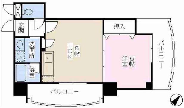 アルプス西梅田(1LDK/8階)の間取り写真