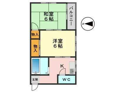 サンコーポ(2K/2階)の間取り写真