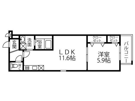 グランエクセル3番館(1LDK/3階)の間取り写真