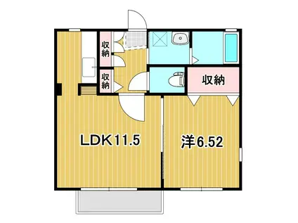 セゾン・シャルマン(1LDK/1階)の間取り写真