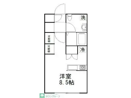 ティーズハイツ東習志野(ワンルーム/1階)の間取り写真