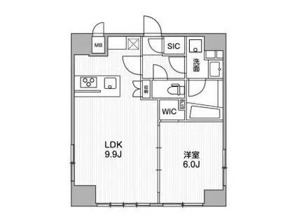 ALTERNA銀座 オルタナ銀座(1LDK/10階)の間取り写真