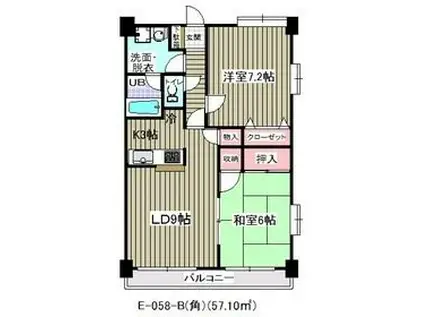 アウラ10(2LDK/6階)の間取り写真