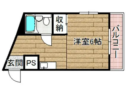 摂津コーポ(1K/4階)の間取り写真