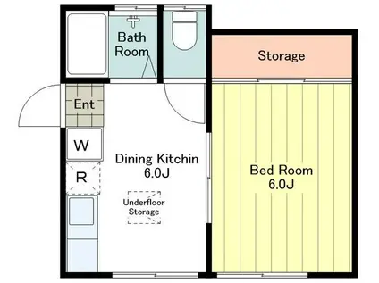 フルール日野(1DK/1階)の間取り写真