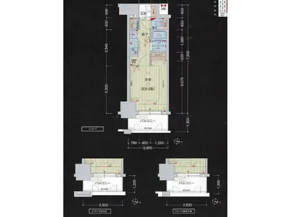 プレサンス名古屋STATIONビーフレックス(1K/13階)の間取り写真