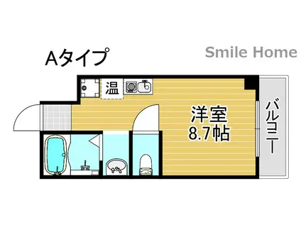 墨江728ハイツ(1K/3階)の間取り写真