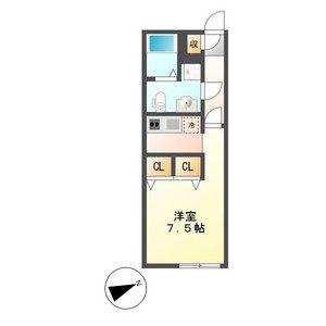 BRANCHE千種公園(ワンルーム/2階)の間取り写真