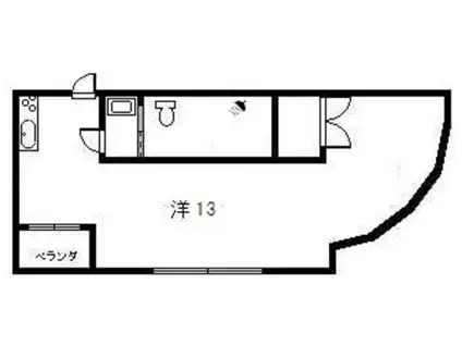 山喜フォレスト(ワンルーム/4階)の間取り写真
