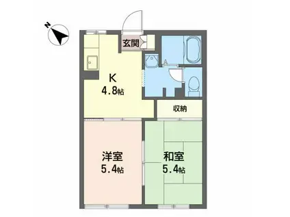 ディアスZENC(2K/1階)の間取り写真