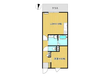 グラン・ケー(1LDK/1階)の間取り写真