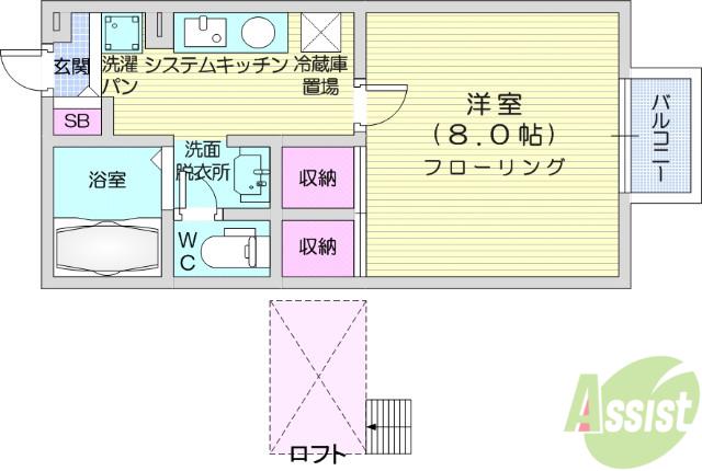 フォンテーヌ・中山(1K/1階)の間取り写真