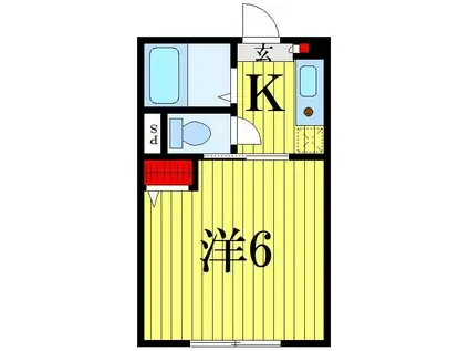 ソワイユガーデンプラン(1K/1階)の間取り写真