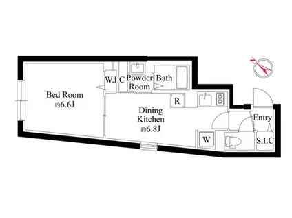 グローリオシェルト大崎(1DK/2階)の間取り写真