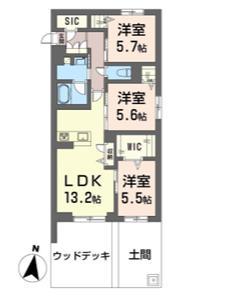 ウェルビー(3LDK/1階)の間取り写真