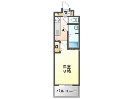 ラグゼナ門真(1K/13階)の間取り写真