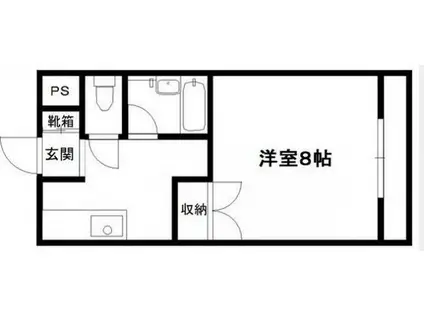 リルームス寒田B棟(1K/3階)の間取り写真