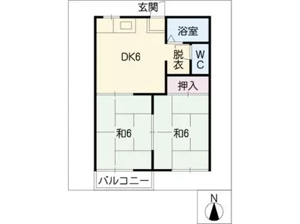 フォーブル平田(2DK/2階)の間取り写真