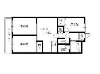 シティプラザ浜松(3LDK/6階)の間取り写真