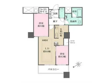 ザ・パークハウス西新宿タワー60(2LDK/45階)の間取り写真