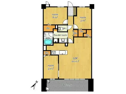 エイルマンション光の森(3LDK/9階)の間取り写真