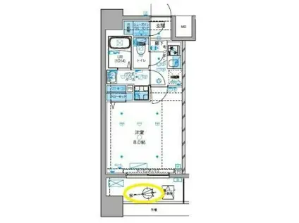 GENOVIA大島駅SKYGARDEN(1K/4階)の間取り写真
