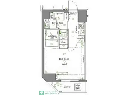 DIPS墨田イースト(1K/2階)の間取り写真