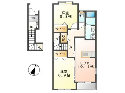 スターランズ・大塚(2LDK/2階)の間取り写真