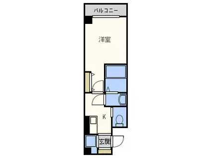 グラパシフィック難波元町(1K/9階)の間取り写真