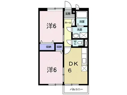 メゾン・ド・フローラ(2DK/2階)の間取り写真