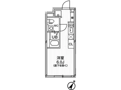 エクサム中目黒II(1K/1階)の間取り写真