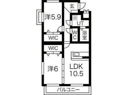 ココ・シェリーナ(2LDK/3階)の間取り写真