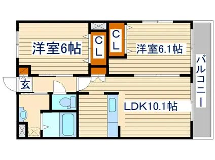 プラムフォレスト(2LDK/2階)の間取り写真