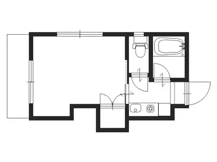 メタリックヴィラ(1K/1階)の間取り写真
