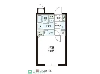 プロスタイルウェルス墨田(1K/3階)の間取り写真