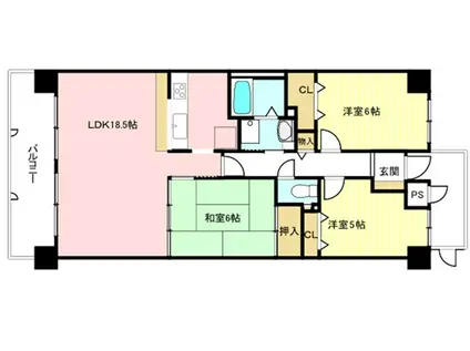 ライオンズマンション大阪狭山壱番館(3LDK/3階)の間取り写真