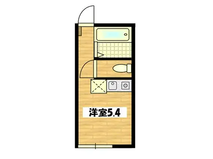 タウン山手(ワンルーム/1階)の間取り写真