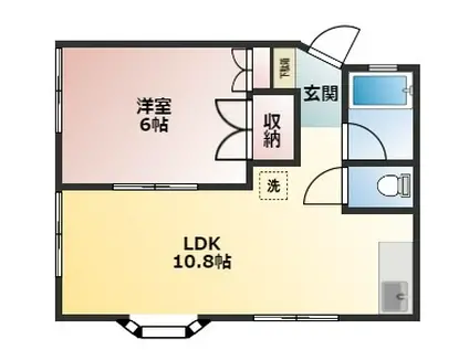 ケンズ坂田(1LDK/1階)の間取り写真