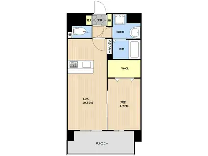 HARMONY FLATS 那覇松山(1LDK/3階)の間取り写真