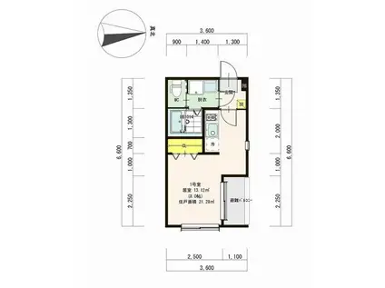 シャルム名古屋(ワンルーム/1階)の間取り写真